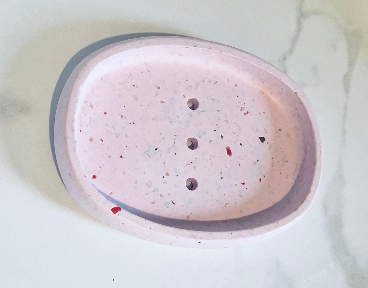 Pink Ceramic Terrazzo Soap Dish