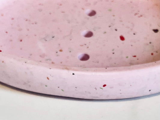 Pink Ceramic Terrazzo Soap Dish