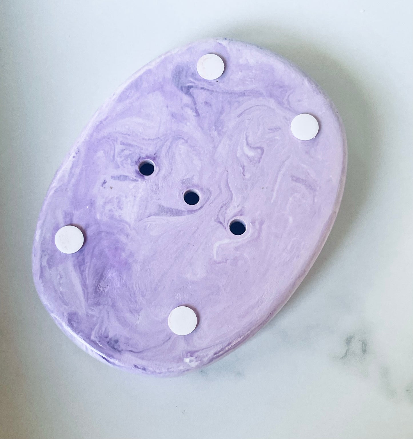 Purple Swirl Ceramic Soap Dish