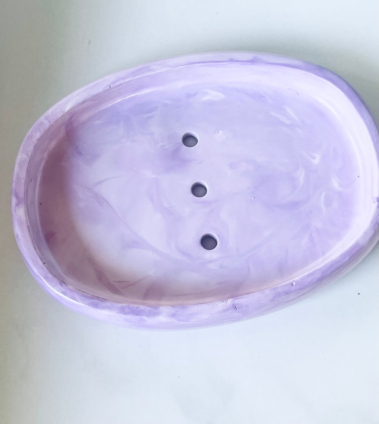 Purple Swirl Ceramic Soap Dish