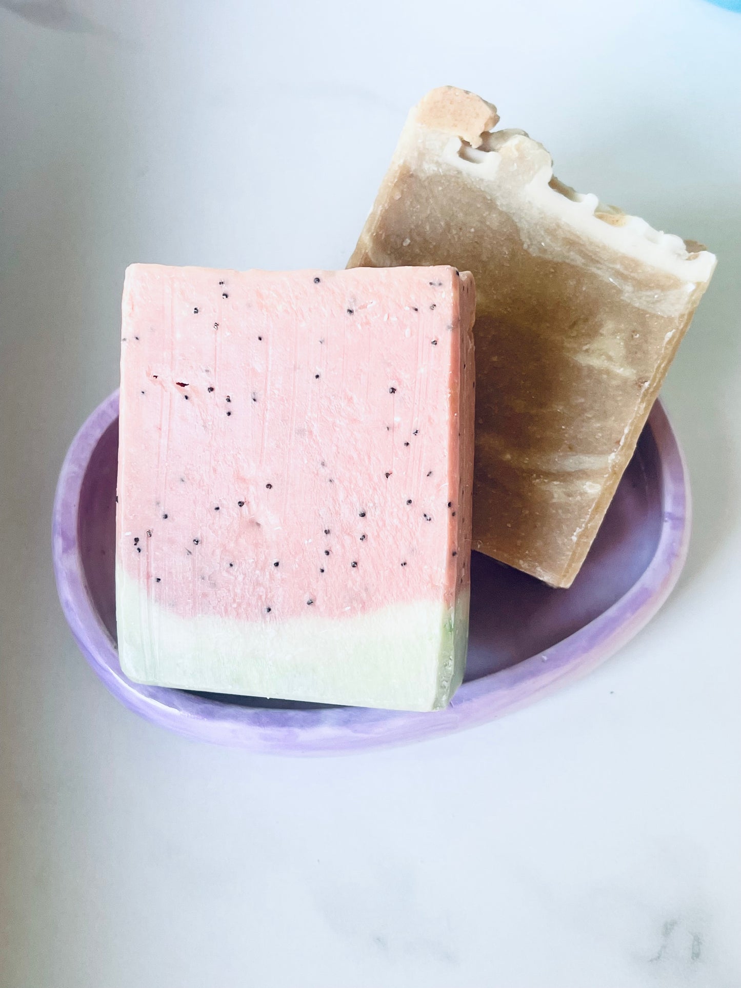 Purple Swirl Ceramic Soap Dish