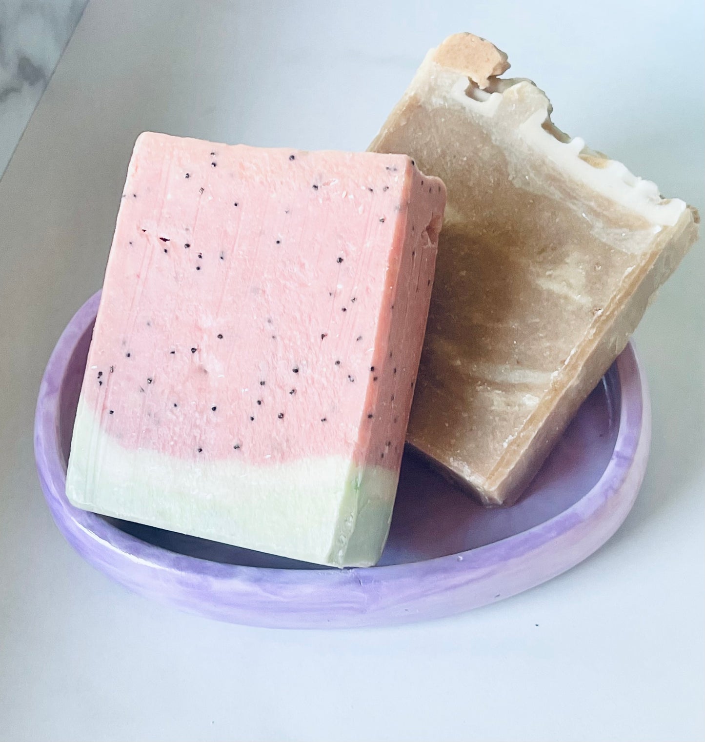 Purple Swirl Ceramic Soap Dish