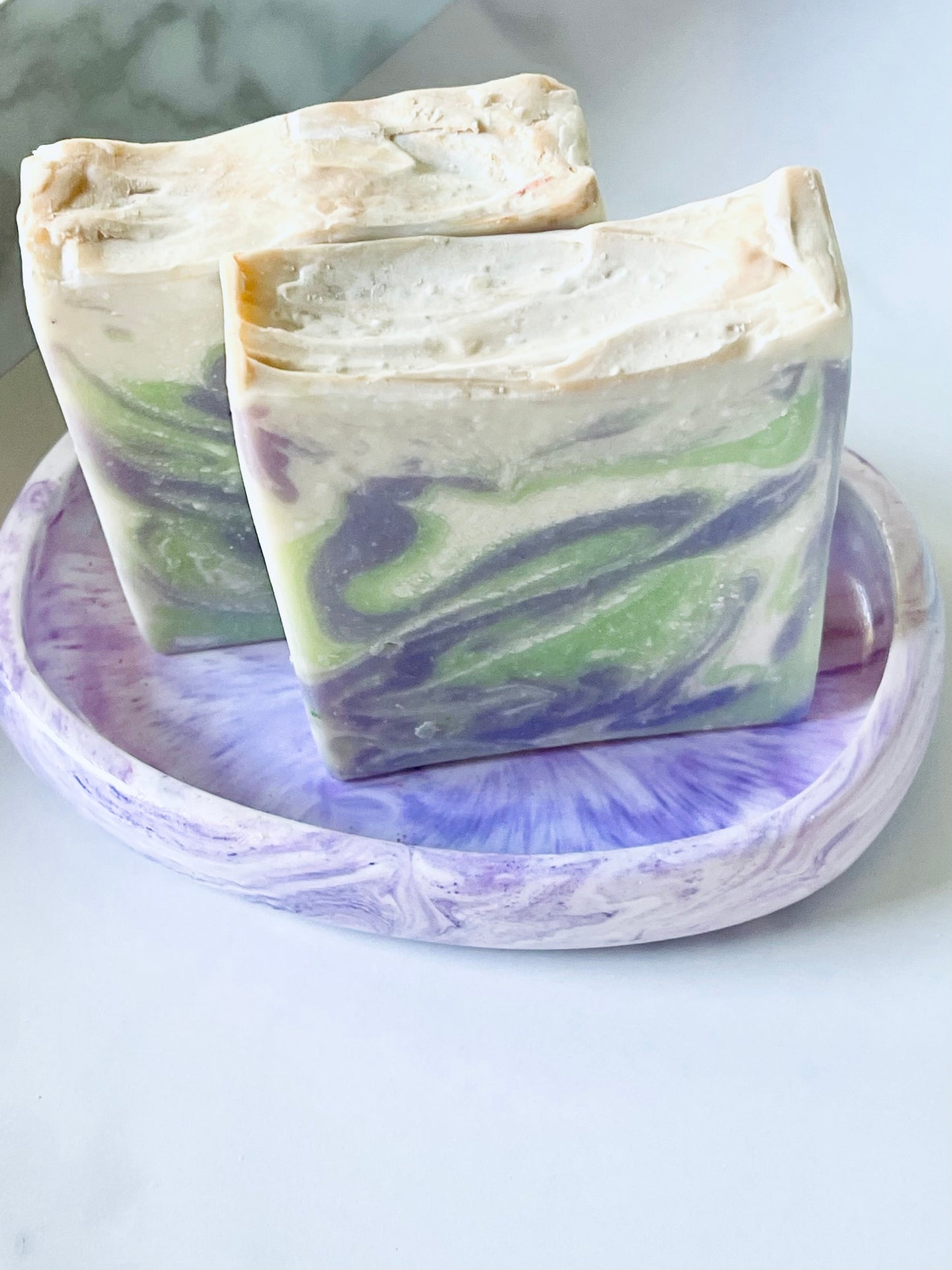 Purple Swirl Ceramic Soap Dish