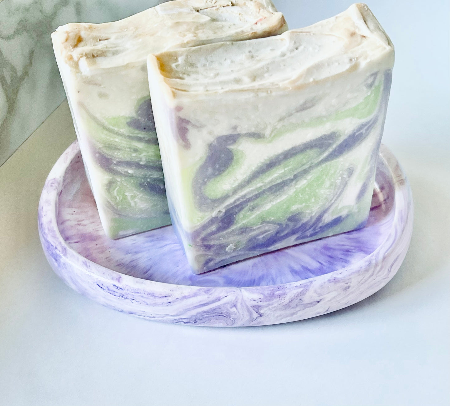 Purple Swirl Ceramic Soap Dish