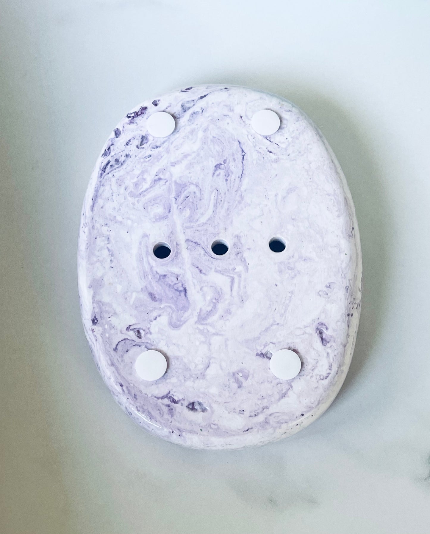 Purple Swirl Ceramic Soap Dish