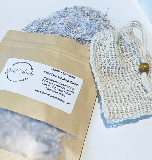 Apple + Lavender Soap Shreds with Soap Saver Bag