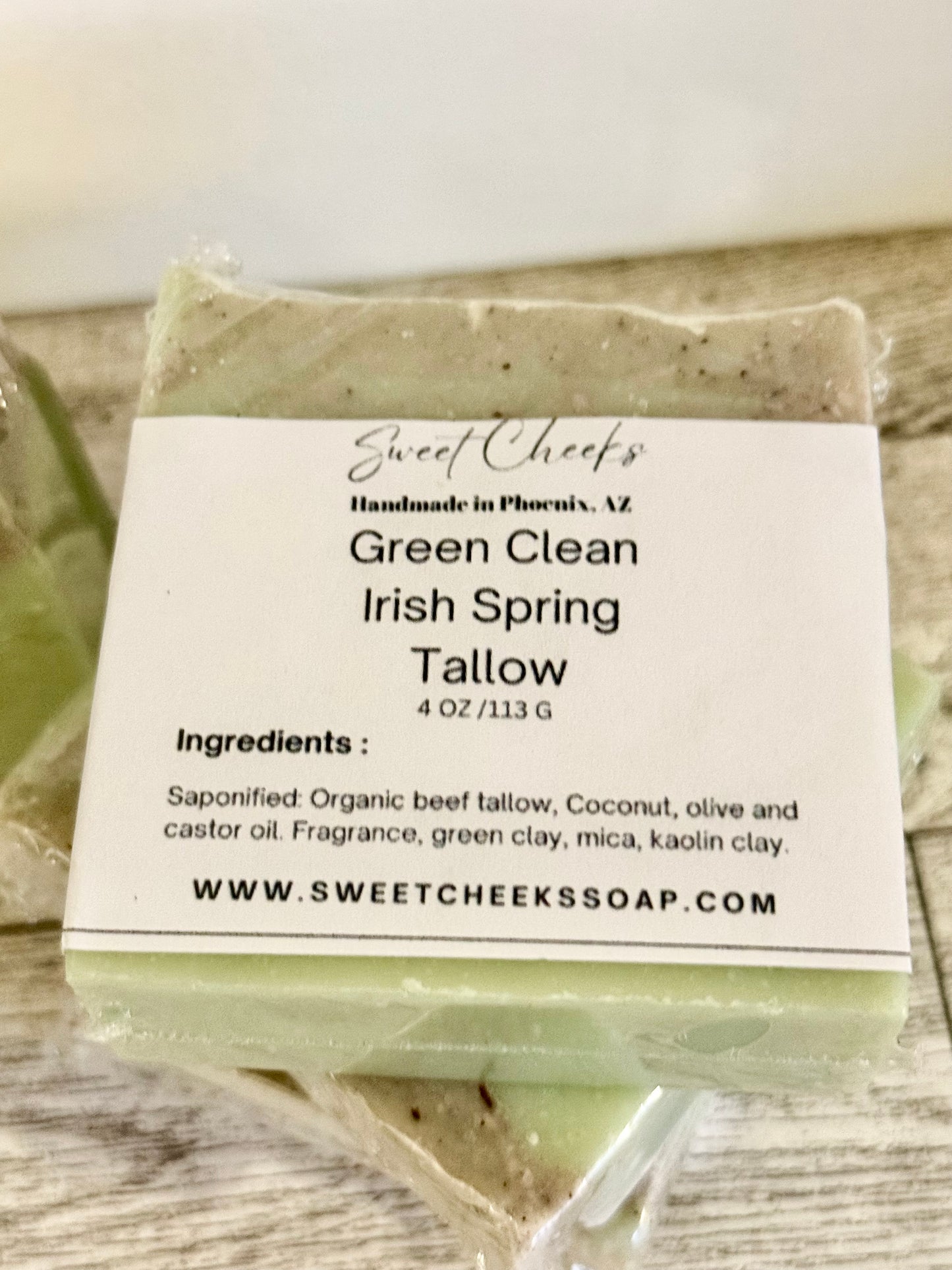 Green Clean Irish Spring Beef Tallow Soap