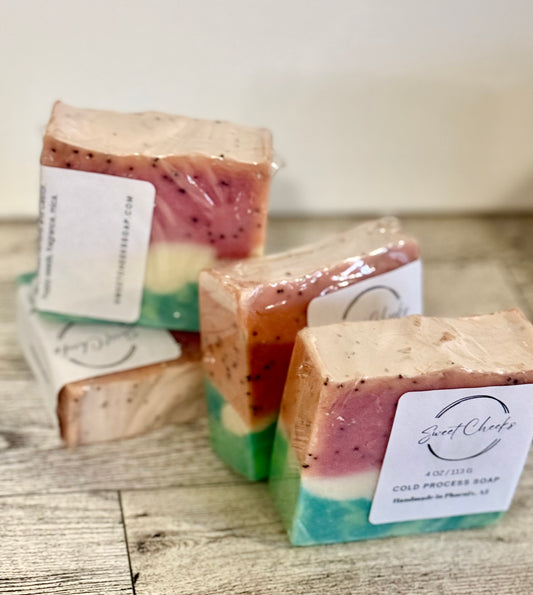 Watermelon + Poppy Seed Vegan Soap Bar
