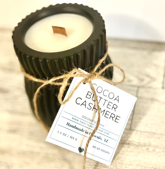 Cocoa Butter Cashmere Black Ceramic Coconut Soy Candle