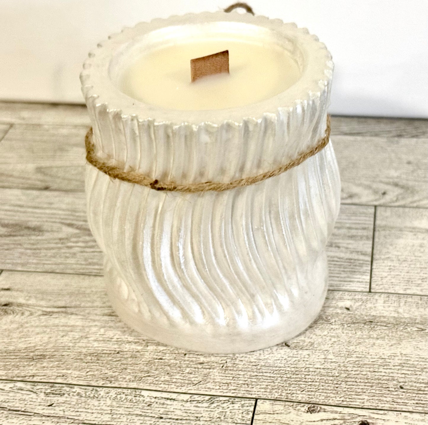 Strawberry Shortcake Iridescent White Ceramic Soy Candle