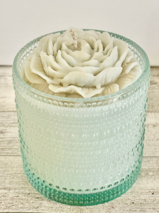 Gardenia Aqua Hobnail Peony Soy Candle