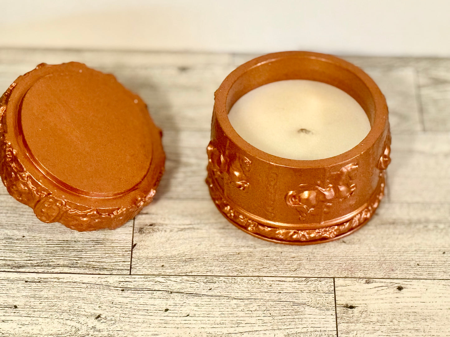 Bronze Horse Carousel Ceramic Lavender Apple Coconut Soy Candle