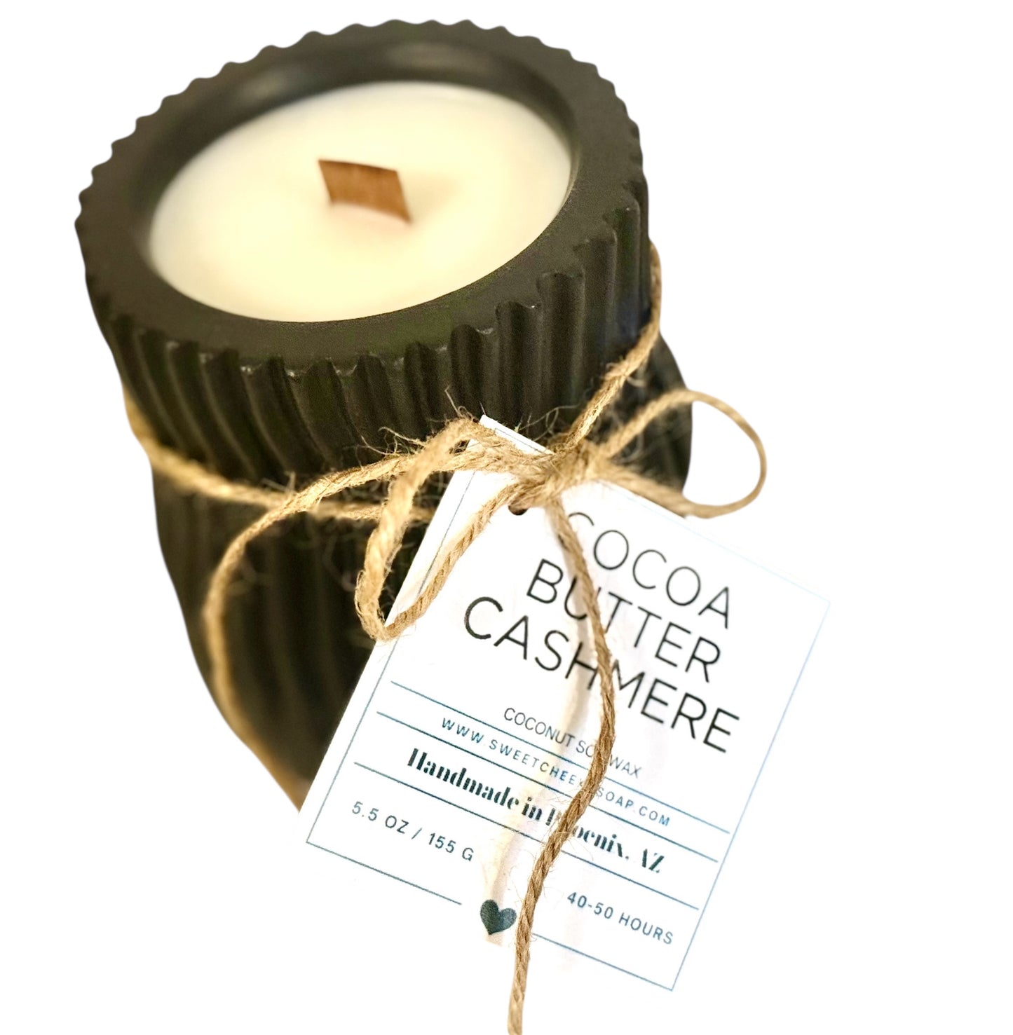 Cocoa Butter Cashmere Black Ceramic Coconut Soy Candle
