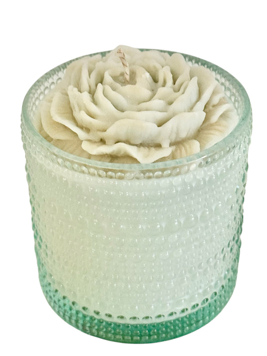Gardenia Aqua Hobnail Peony Soy Candle